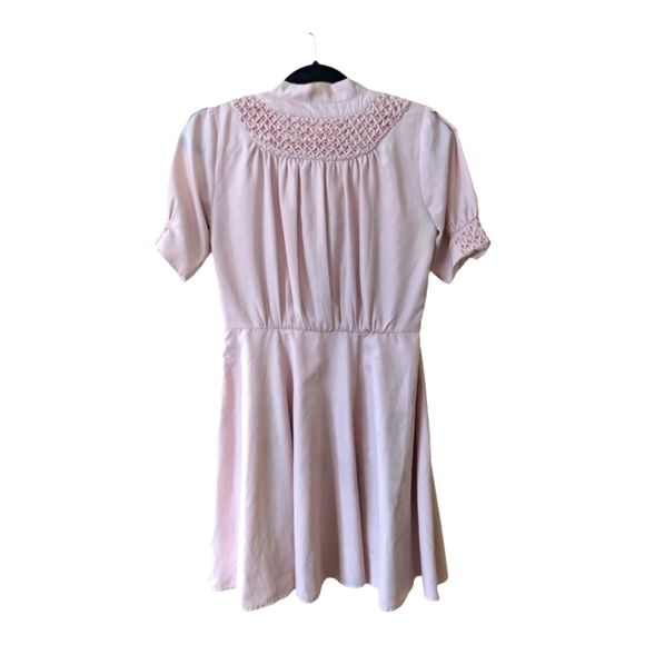 Jack Wills Blousey Tie Front Mini Dress Women's 6 Blush Pink - Picture 10 of 10